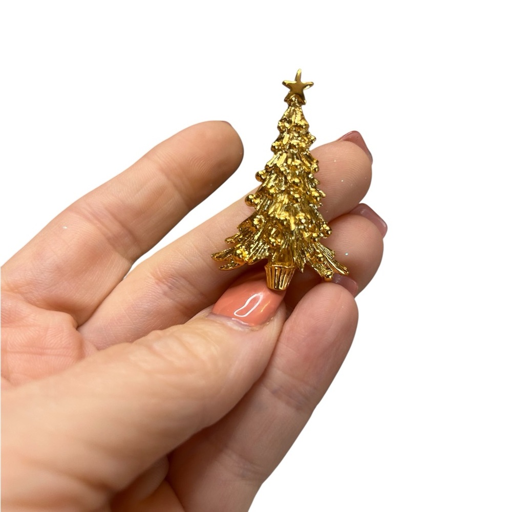 Napier Gold Christmas Tree Brooch